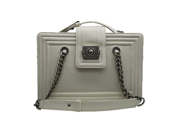 7A Chanel A30161 Offwhite Calfskin Medium Le Boy Shoulder Bag Silver Hardware Online
